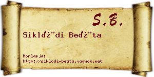 Siklódi Beáta névjegykártya