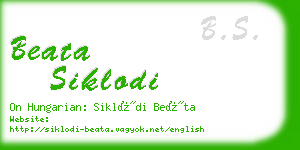 beata siklodi business card